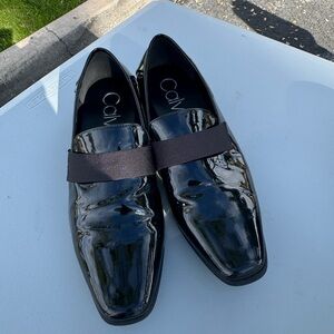 Calvin Klein Glossy Black Loafers for Men